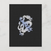 Chrome Style Dragon auf Black Snake Skin Print Postkarte (Vorderseite)