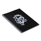 Chrome Style Dragon in Black Snake Skin Print Notizblock (Rechte Seite)