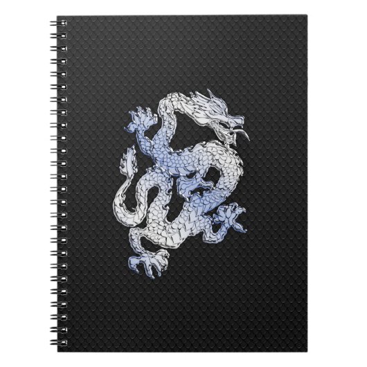 Chrome Style Dragon in Black Snake Skin Print Notizblock (Vorderseite)