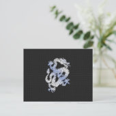 Chrome Style Dragon in Black Snake Skin Print Postkarte (Stehend Vorderseite)