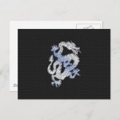Chrome Style Dragon in Black Snake Skin Print Postkarte (Vorne/Hinten)