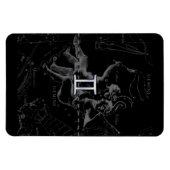 Chrome Style Gemini Zodiac-Zeichen auf Hevelius Magnet (Horizontal)