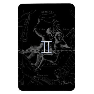 Chrome Style Gemini Zodiac-Zeichen auf Hevelius Magnet