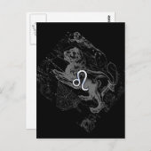 Chrome Style Leo Zodiac Karte Hevelius 1690 (Vorne/Hinten)