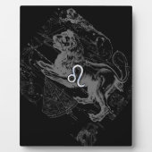 Chrome Style Leo Zodiac Karte Hevelius 1690 Fotoplatte (Vorderseite)