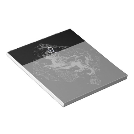 Chrome Style Leo Zodiac Karte Hevelius 1690 Notizblock (angewinkelt)