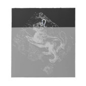 Chrome Style Leo Zodiac Karte Hevelius 1690 Notizblock (Vorderseite)