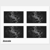 Chrome Style Leo Zodiac Karte Hevelius 1690 Rechteckiger Aufkleber (Blatt)