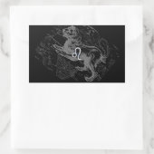 Chrome Style Leo Zodiac Karte Hevelius 1690 Rechteckiger Aufkleber (Tasche)