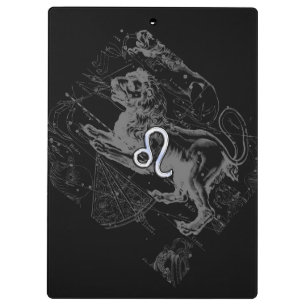 Chrome Style Leo Zodiac Map Hevelius 1690 Klemmbrett