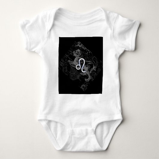 Chrome Style Leo Zodiac Sign auf Hevelius Baby Strampler (Vorderseite)