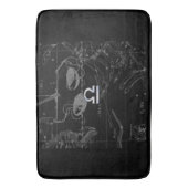 Chrome Style Libra Zodiac-Zeichen auf Hevelius Badematte (Vorderseite Vertikal)