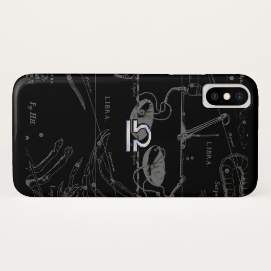 Chrome Style Libra Zodiac-Zeichen auf Hevelius Case-Mate iPhone Hülle (Rückseite (Horizontal))
