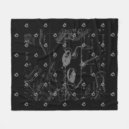 Chrome Style Libra Zodiac-Zeichen auf Hevelius Fleecedecke (Vorderseite (Horizontal))