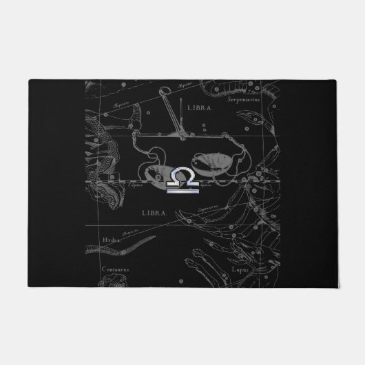 Chrome Style Libra Zodiac-Zeichen auf Hevelius Fußmatte (Vorderseite)