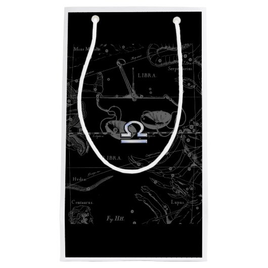 Chrome Style Libra Zodiac-Zeichen auf Hevelius Kleine Geschenktüte (Vorderseite)