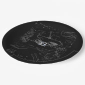 Chrome Style Libra Zodiac-Zeichen auf Hevelius Pappteller (Schrägansicht)