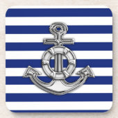 Chrome Style Lifesaver auf nautischen Streifen Getränkeuntersetzer (Vorderseite)