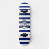 Chrome Style Lifesaver auf nautischen Streifen Skateboard (Vorderseite)