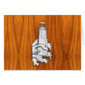 Chrome Style Lighthouse auf Teak Wood (Vorderseite (Horizontal))
