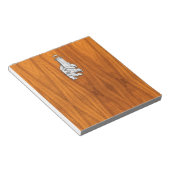 Chrome Style Lighthouse auf Teak Wood Deco Notizblock (angewinkelt)