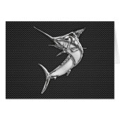 Chrome Style Marlin auf Carbon Fibre (Vorderseite (Horizontal))
