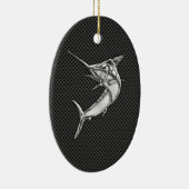 Chrome Style Marlin auf Carbon Fibre Keramikornament (Rechts)