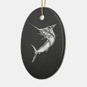 Chrome Style Marlin auf Carbon Fibre Keramikornament (Links)