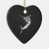 Chrome Style Marlin auf Carbon Fibre Keramikornament (Rechts)