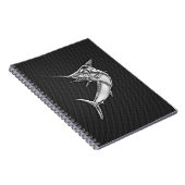 Chrome Style Marlin auf Carbon Fibre Notizblock (Rechte Seite)
