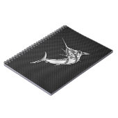 Chrome Style Marlin auf Carbon Fibre Notizblock (Linke Seite)