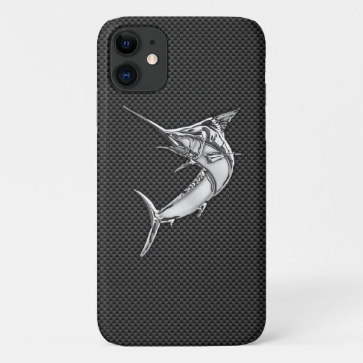 Chrome Style Marlin on Carbon Fibre Decor Case-Mate iPhone Hülle (Rückseite)