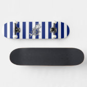 Chrome Style Mermaid auf nautischen Streifen Skateboard (Horizontal)