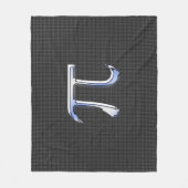 Chrome Style Pi Symbol auf Carbon Fibre Print Fleecedecke (Vorderseite)