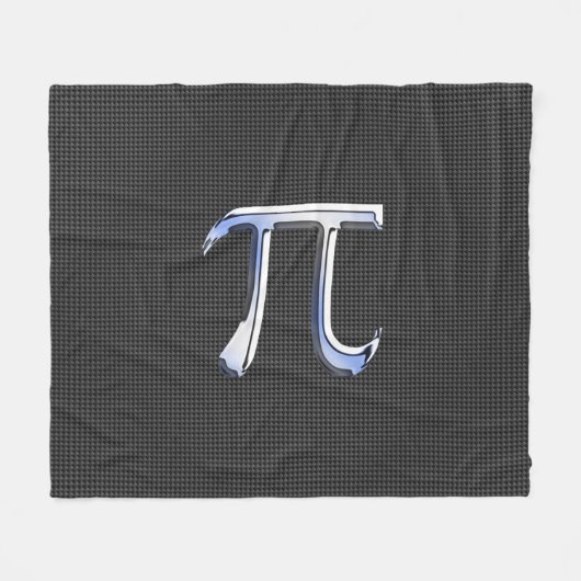 Chrome Style Pi Symbol auf Carbon Fibre Print Fleecedecke (Vorderseite (Horizontal))