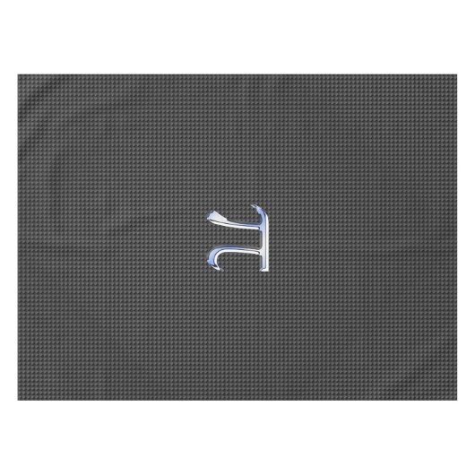Chrome Style Pi Symbol auf Carbon Fibre Print Tischdecke (Vorderseite (Horizontal))