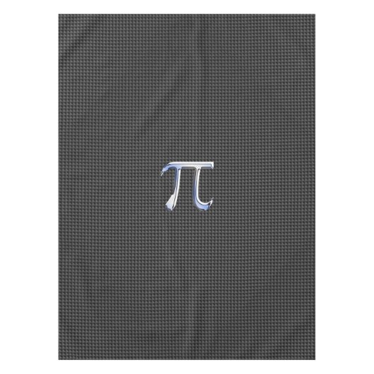 Chrome Style Pi Symbol auf Carbon Fibre Print Tischdecke (Vorderseite)