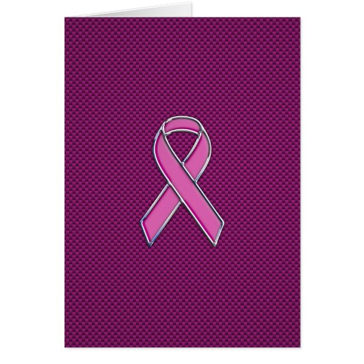 Chrome Style Pink Ribbon Awareness Carbon Fibre (Vorne)