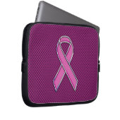 Chrome Style Pink Ribbon Awareness Carbon Fibre Laptopschutzhülle (Vorne Rechts)
