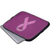 Chrome Style Pink Ribbon Awareness Carbon Fibre Laptopschutzhülle (Vorne Knopf)