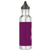 Chrome Style Pink Ribbon Awareness Carbon Fibre Trinkflasche (Links)