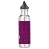 Chrome Style Pink Ribbon Awareness Carbon Fibre Trinkflasche (Rechts)