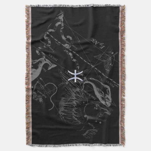 Chrome Style Pisces Zodiac Symbol auf Hevelius Decke (Vorderseite Vertikal)