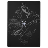 Chrome Style Pisces Zodiac Symbol auf Hevelius Klemmbrett (Rückseite)