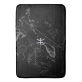 Chrome Style Pisces Zodiac-Zeichen auf Hevelius Badematte (Vorderseite Vertikal)