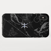 Chrome Style Pisces Zodiac-Zeichen auf Hevelius Case-Mate iPhone Hülle (Rückseite (Horizontal))