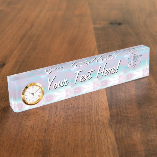 Chrome Style RN Caduceus Medical Mother Pearl Look Namensplakette (Seite)