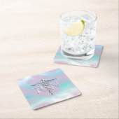 Chrome Style RN Caduceus Medical Mother Pearl Look Rechteckiger Pappuntersetzer (Vor Ort)