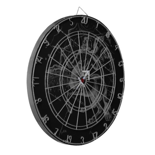 Chrome Style Sagittarius Zodiac-Zeichen auf Heveli Dartscheibe (Vorderseite Links)