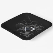 Chrome Style Sagittarius Zodiac-Zeichen auf Heveli Pappteller (Gewinkelt)